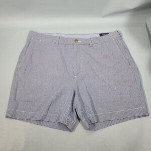Polo Ralph Lauren 6" Blue White Houndstooth Bermuda Shorts Men's Size 36